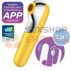 Dual Love Yellow succionador y vibrador con control inalambrico bluetooth